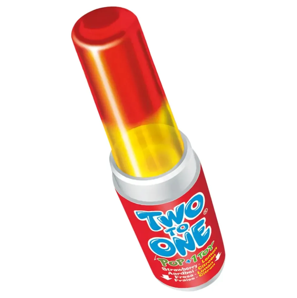 Two To One Jordgubb/Lime Godisklubba