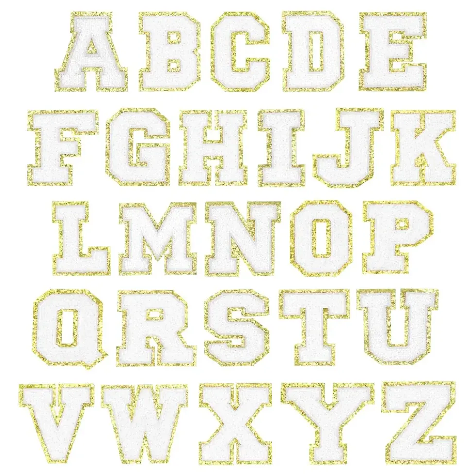 Tygmärke Bokstav Vit