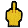 Tygmärke Emoji Mittfinger