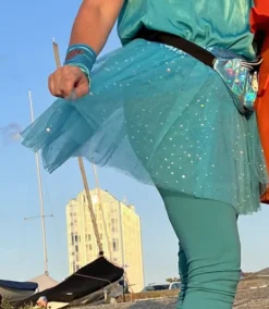 Tyllkjol Glittrande Blå