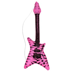 Uppblåsbar Elgitarr Zebramönstrad Rosa