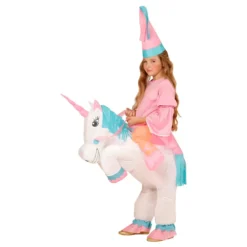 Uppblåsbar Ridande Enhörning Barn Maskeraddräkt