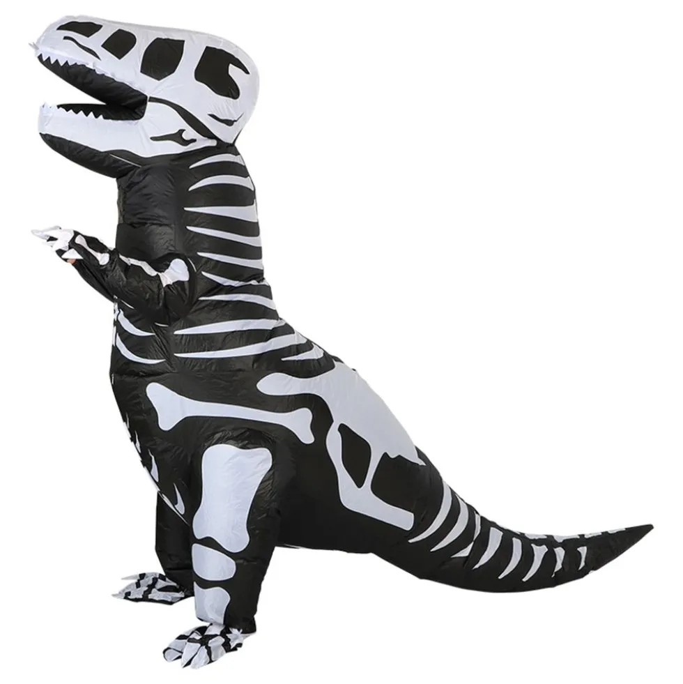 Uppblåsbar T-Rex Skelett Maskeraddräkt