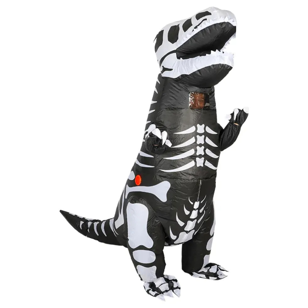 Uppblåsbar T-Rex Skelett Maskeraddräkt