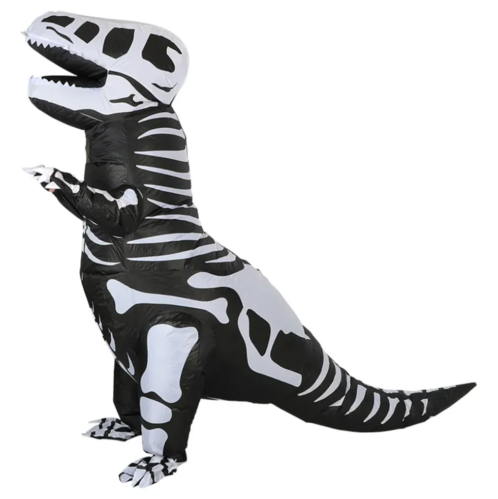 Uppblåsbar T-Rex Skelett Maskeraddräkt