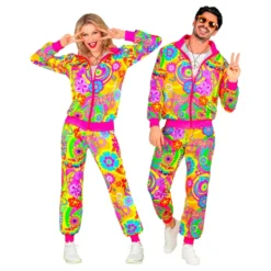 UV Neon Hippie Träningsoverall Maskeraddräkt