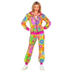 UV Neon Hippie Träningsoverall Maskeraddräkt