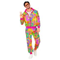 UV Neon Hippie Träningsoverall Maskeraddräkt