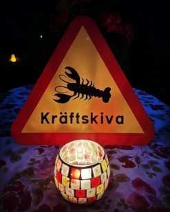 Varningsskylt Kräftskiva