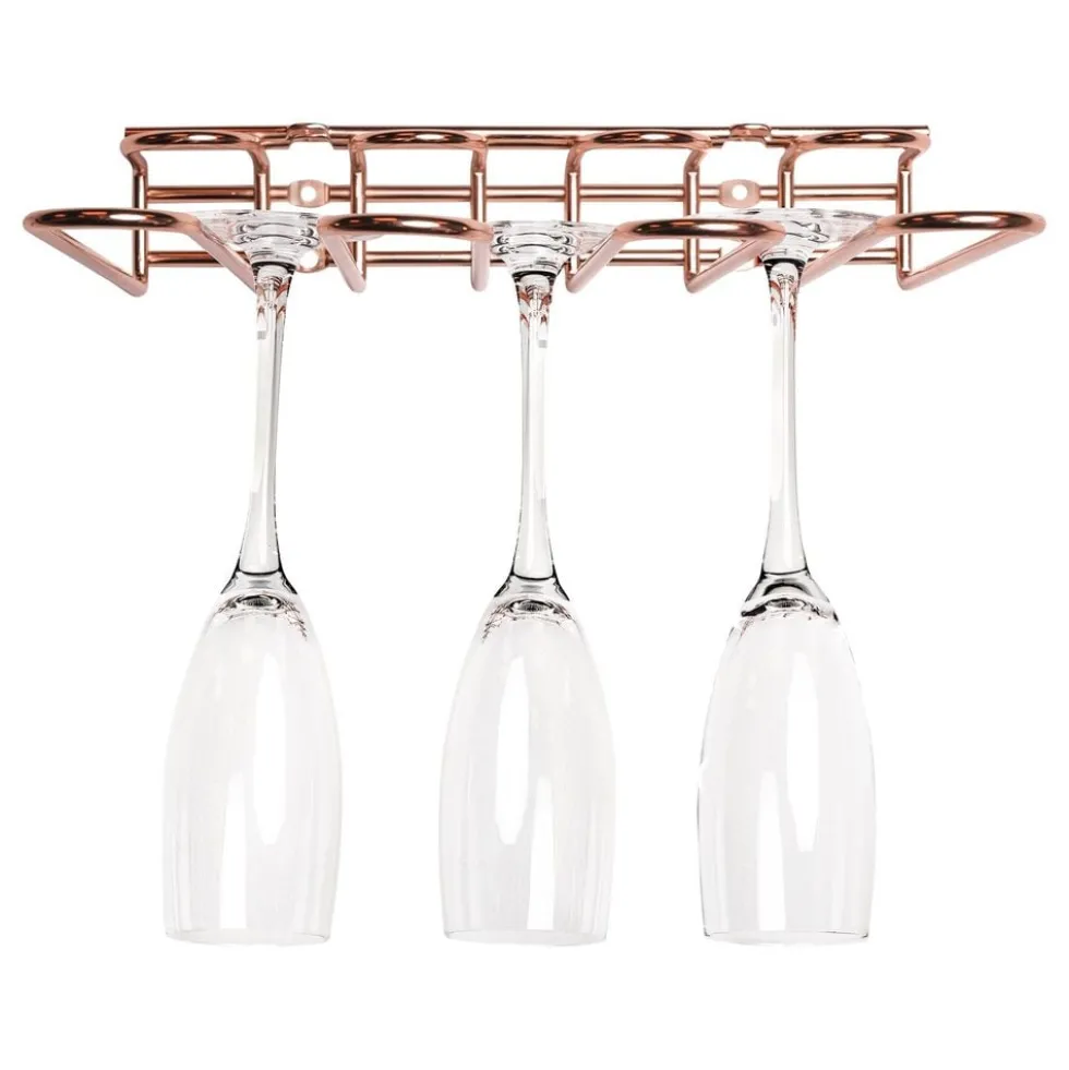 Väggmonterat Vinglasrack Roséguld