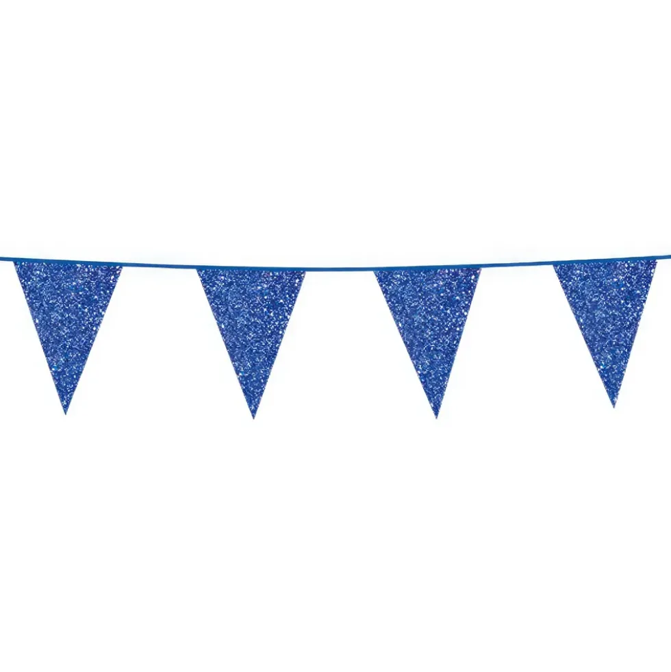 Vimpelgirlang Blå Glitter