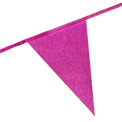 Vimpelgirlang Glitter Mörkrosa