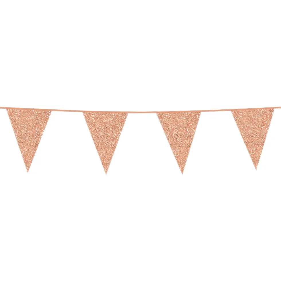 Vimpelgirlang Glitter Roséguld