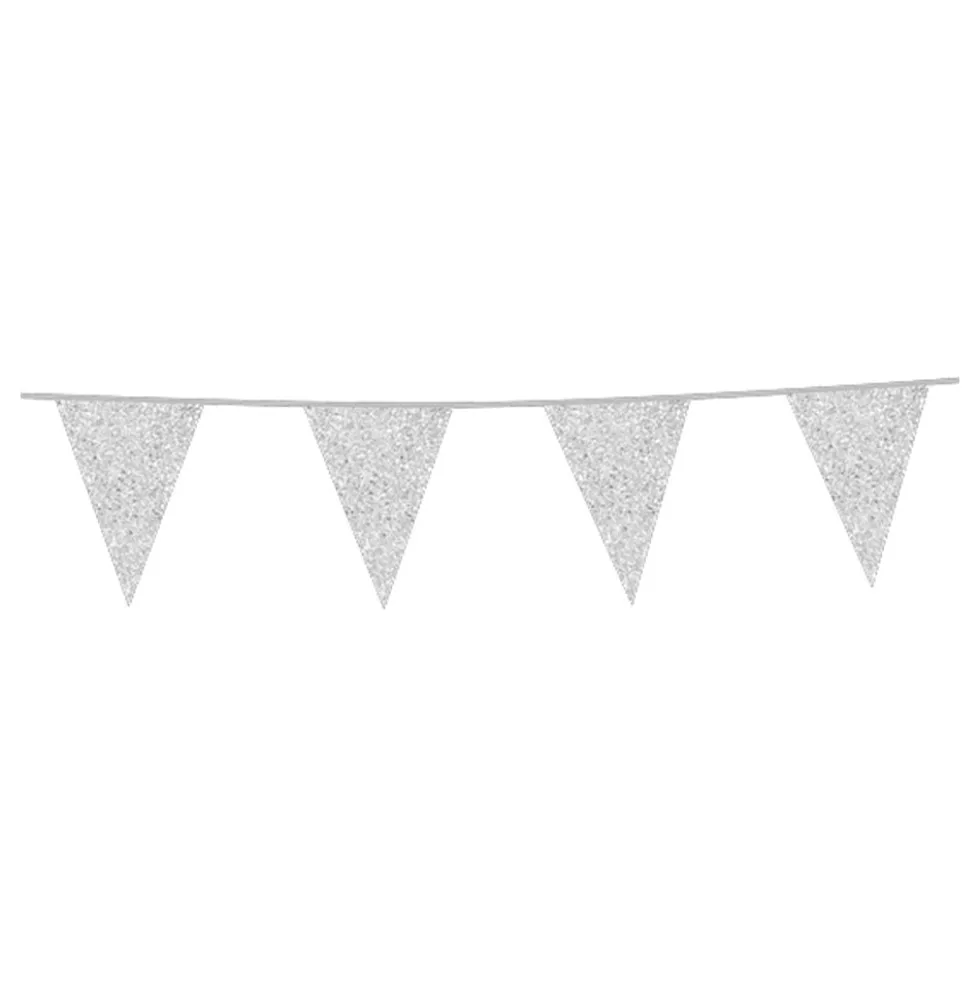 Vimpelgirlang Glitter Silver