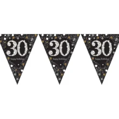 Vimpelgirlang 30 Guld/Silver Glitter