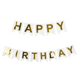 Vimpelgirlang Happy Birthday Vit