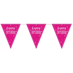 Vimpelgirlang Happy Birthday Rosa/Silver