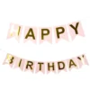 Vimpelgirlang Happy Birthday Ljusrosa