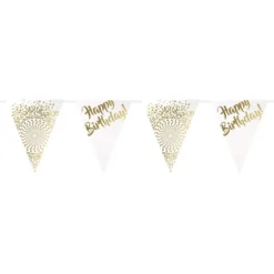 Vimpelgirlang Happy Birthday Guld