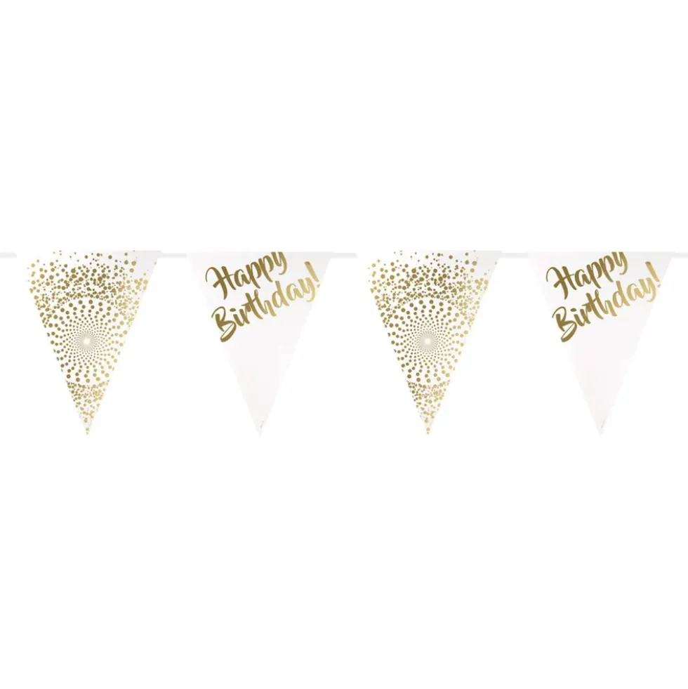 Vimpelgirlang Happy Birthday Guld