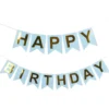 Vimpelgirlang Happy Birthday Ljusblå