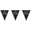 Vimpelgirlang Happy Birthday Svart/Silver
