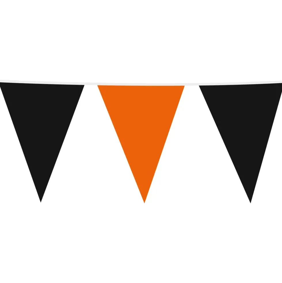 Vimpelgirlang Svart/Orange Stor