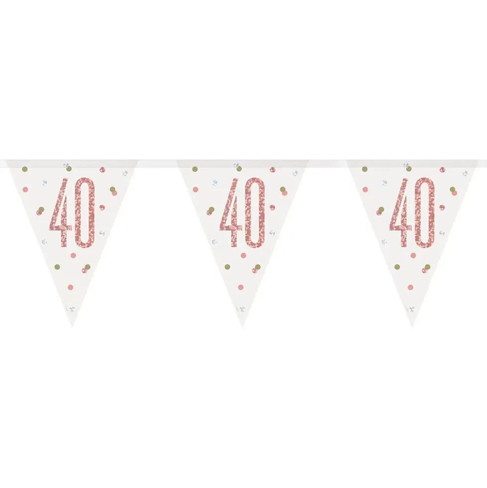 Vimpelgirlang 40 Vit/Roséguld