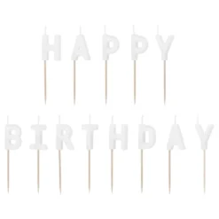 Vita Tårtljus Happy Birthday