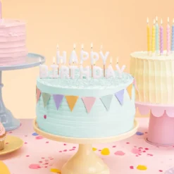 Vita Tårtljus Happy Birthday