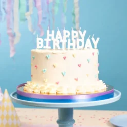 Vita Tårtljus Happy Birthday