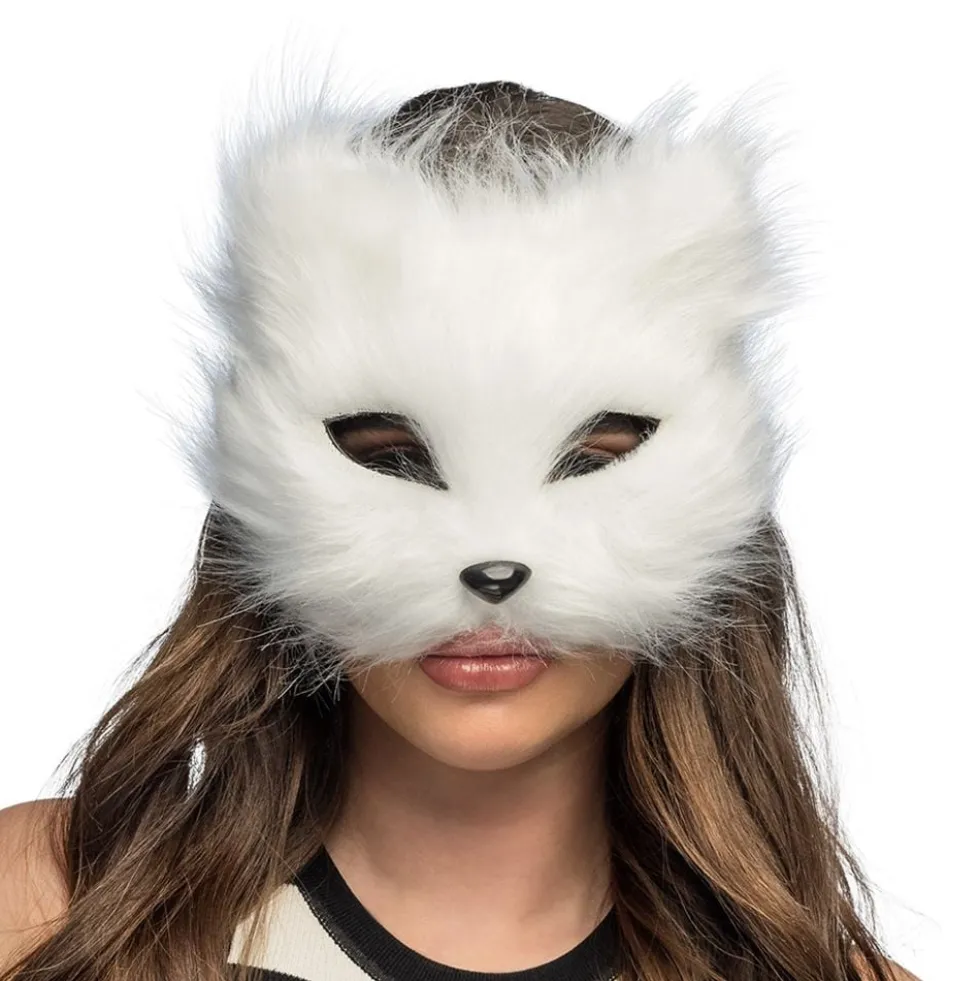 Vit Katt Halvmask