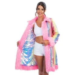 Vändbar Kappa med Paljetter Rosa Deluxe