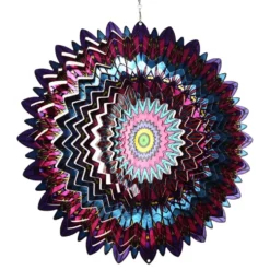 Wind Spinner i Metall Påfågel Rosa