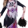 Zombie Cheerleader Svart/Lila Barn Maskeraddräkt